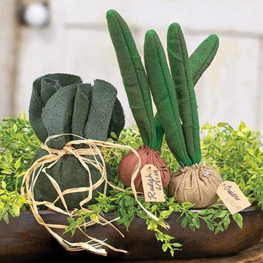 3 Set Lettuce Radish Onion Fabric Vegetables - The Fox Decor